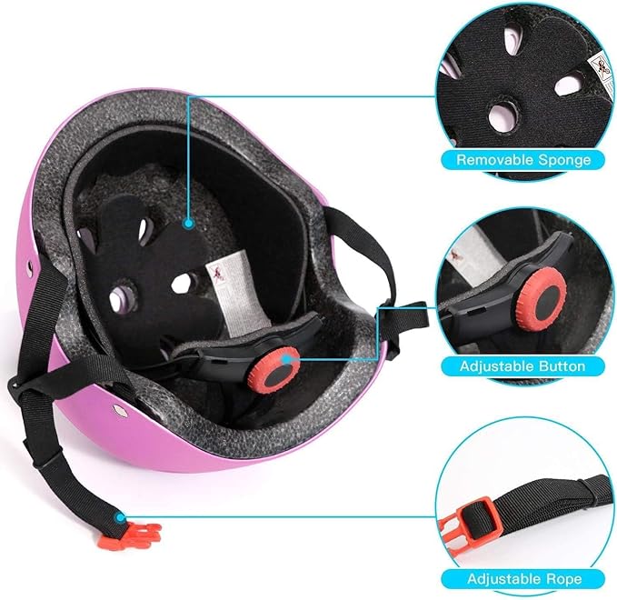 Color Gradient Adjustable Kids Bike Helmet Toddler Helmets for 3-5-8-14 Years Kids Girls Boys Youth Bicycle Helmet for Scooter Balance Bike Roller Skating Skateboard