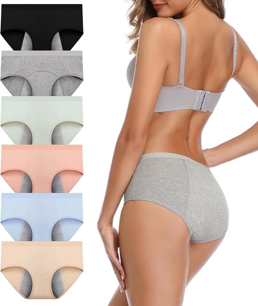JojoQueen Period Underwear for Women Menstrual Panties Cotton Postpartum Easy Clean Teens Brief