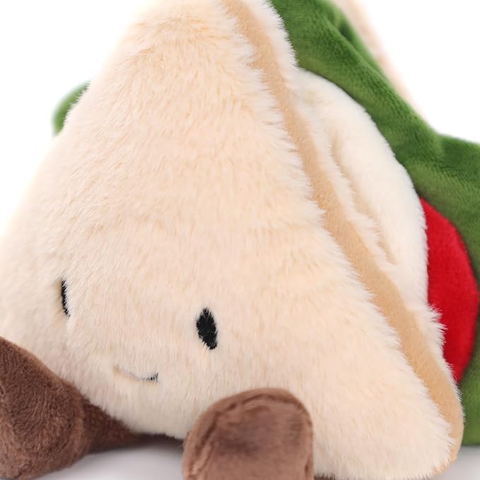 RECUR Sandwich Stuffed Animals Toy, Soft Food Plush,Cute Plushie 8 Inches, Adorable Gift for All Ages