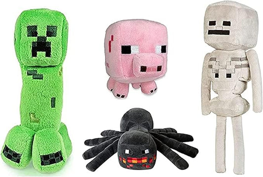 Creeper, Piggy, Skeleton Shooter, Little Spider Plush Toys, Birthday Gifts for Kids and Fans