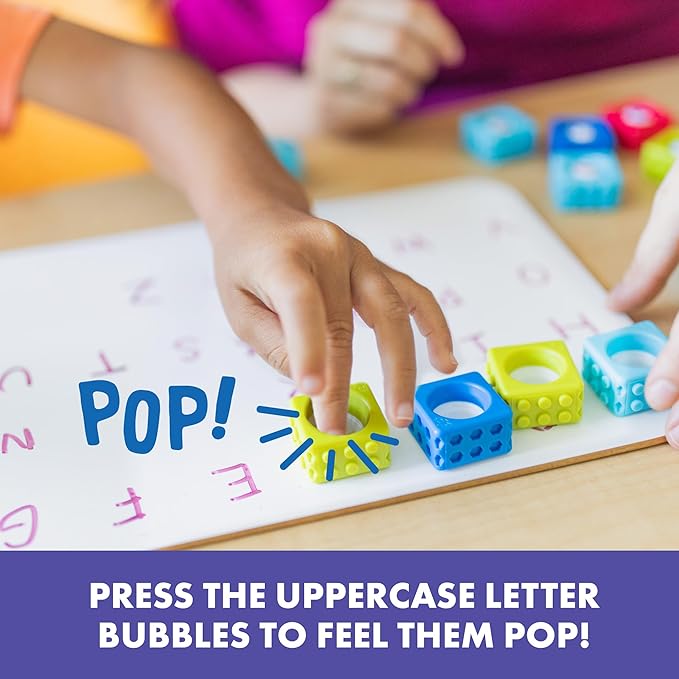 Educational Insights Alphabet BubbleBrix - ABC Learning Toys for Toddlers, Preschool Letter Recognition Blocks, Alphabet Pop It & Fine Motor Manipulatives, Classroom Activities for Kids Ages 3+