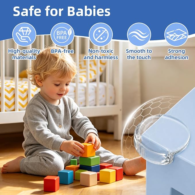 48 Pack Corner Protector for Baby, Clear Table Corner Protectors, Super Strong Adhesive, Baby Proof Corners and Edges, Corner Protectors for Furniture & Sharp Edges