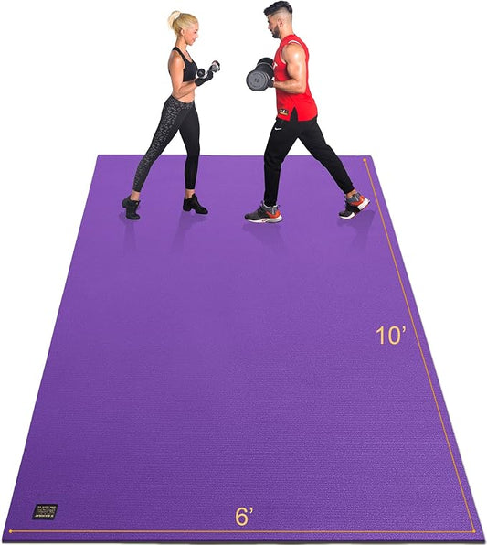 GXMMAT Extra Large Exercise Mat 16'x6'/12'x6'/10'x6'/8'x6'(7mm), Extra Wide Workout Mats for Home Gym Flooring, Non-Slip Thick Durable Cardio Mat for MMA,Plyo,Jump Rope,Weights,Fitness,Shoe-Friendly