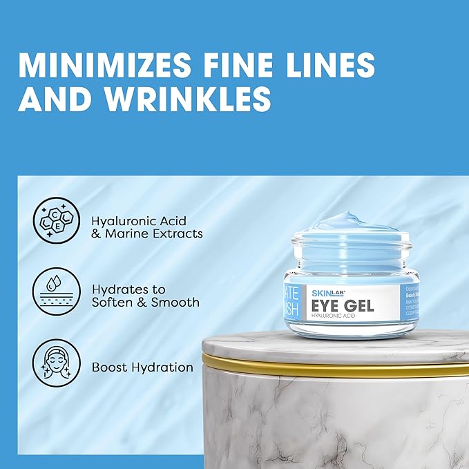 SKIN LAB Hydrate & Replenish Eye Cream – Hydrating Eye Gel Cream with Hyaluronic Acid & Marine Extracts, Moisturizes & Revitalizes Under Eyes, 0.5 oz