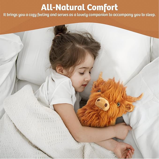MARYSUN Highland Cow Stuffed Animal Toy - Brown Stuffed Animal Gift for Girls and Kids