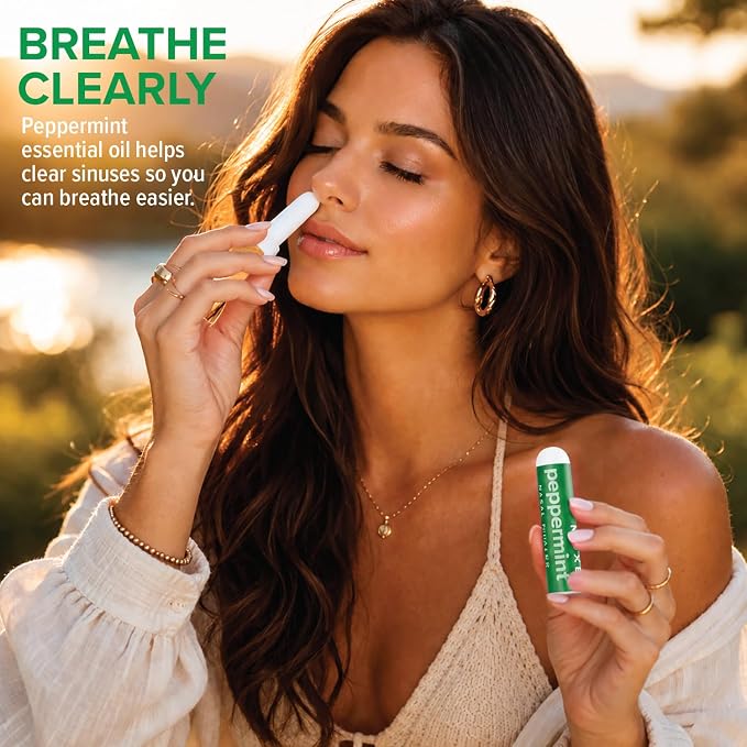 MOXE Peppermint Essential Oil Nasal Inhaler, Therapeutic No-Mess Aromatherapy, Cooling, Refreshing, Invigorating, Uplifts Mood and Positivity, Pure and Undiluted, Made in USA (1 Pack)