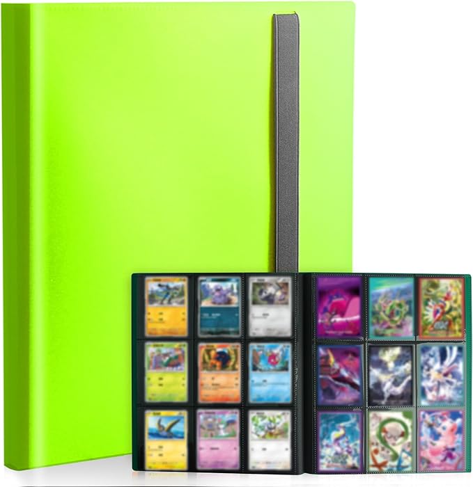 Card Binder 9-Pockets,Trading Card Binder,20 Pages, 360 Card Capacity Collection Binder, Card Folder for MTG, TCG, Game Cards & Sports Cards (Apple green)