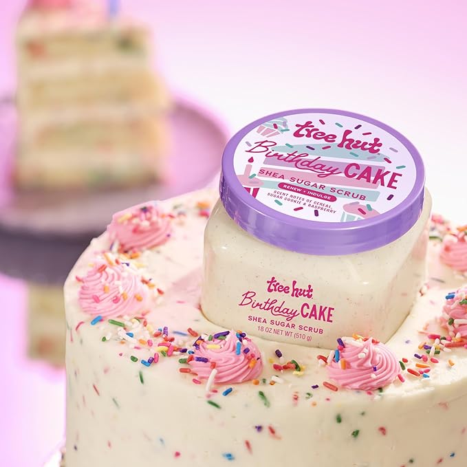 Tree Hut Exfoliating Shea Sugar Scrub Birthday Cake, 18 oz