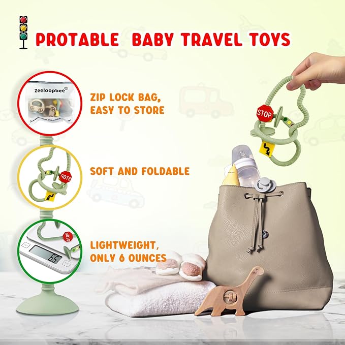 High Chair Suction Toys for Babies 6-12 Months, Suction Cup Toy for Toddlers 1-3, Baby Sensory Montessori Chew Toy for Babies 0-6 Month, Silicone Baby Teething Toys for 12-18 Months