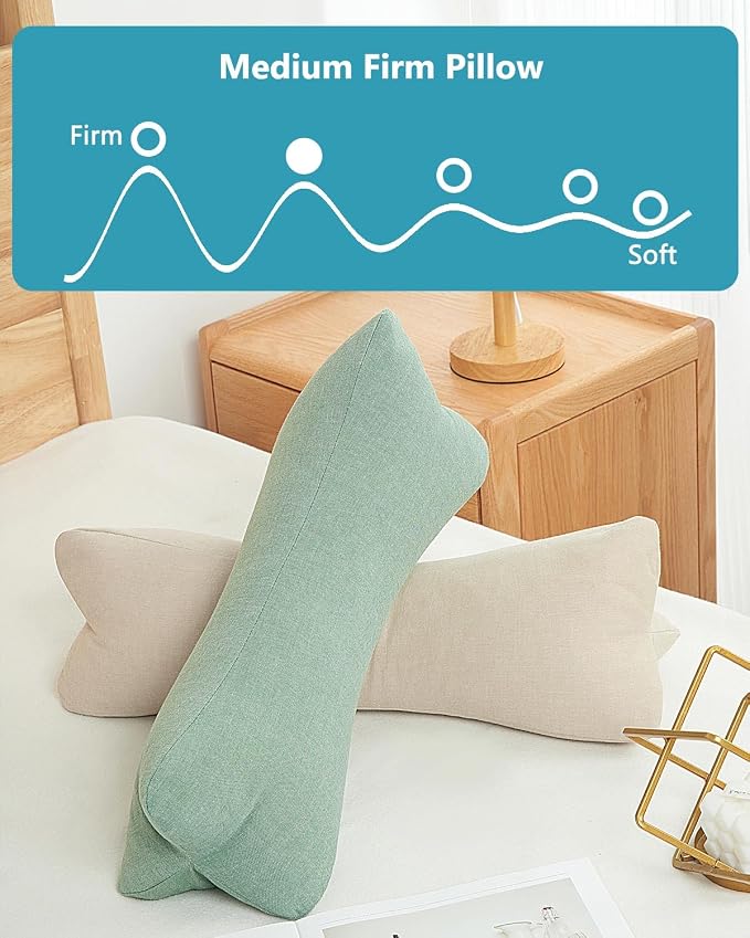 Buckwheat Pillow - Cervical Neck Support Pillows for Sleeping, 15.7"x5.9" Adjustable Neck Roll with Buckwheat Hulls for Neck Pain Relief, Small Cylinder Pillow, Beige