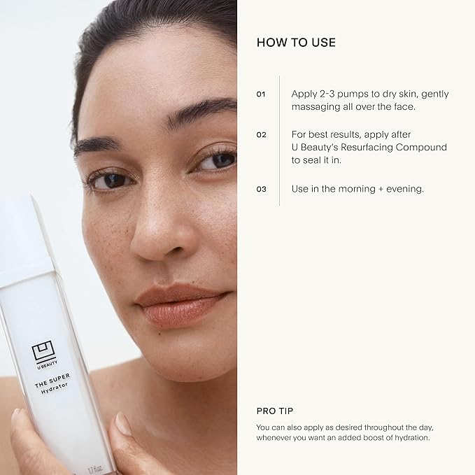 U Beauty The SUPER Hydrator Hyaluronic Acid Moisturizing Cream - Mega-Dose Skin Hydrator with Peptides and Grapeseed Oil for Supple, Smooth, and Softer-Looking Skin For Up To 48 Hours - 1.7 fl oz