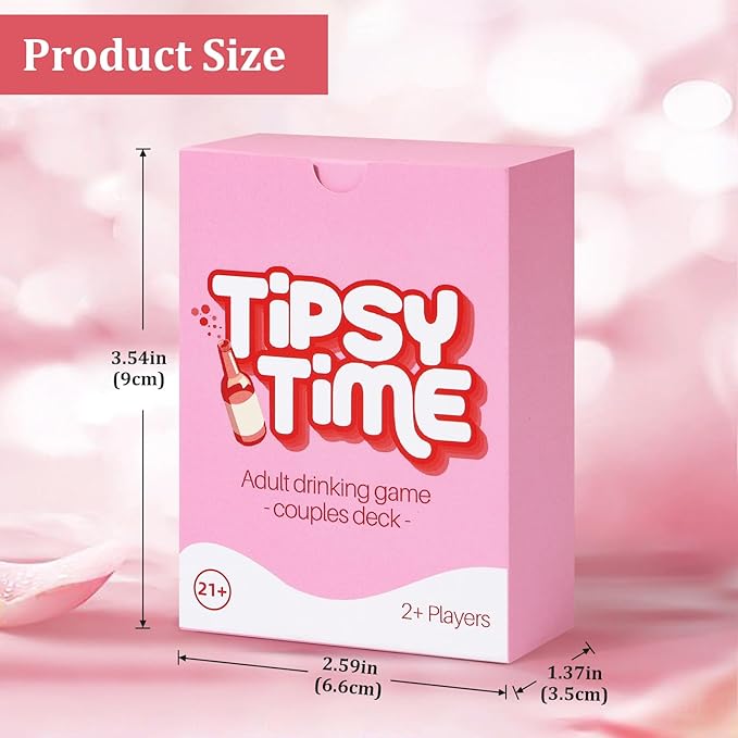 Fofeadm Tipsy Time Couples Games for Adults, Drinking Couples Card Game, 75 Fun Dares & Questions, Perfect for Date Night, Anniversary & Valentine's Day Gifts, Ages 21+
