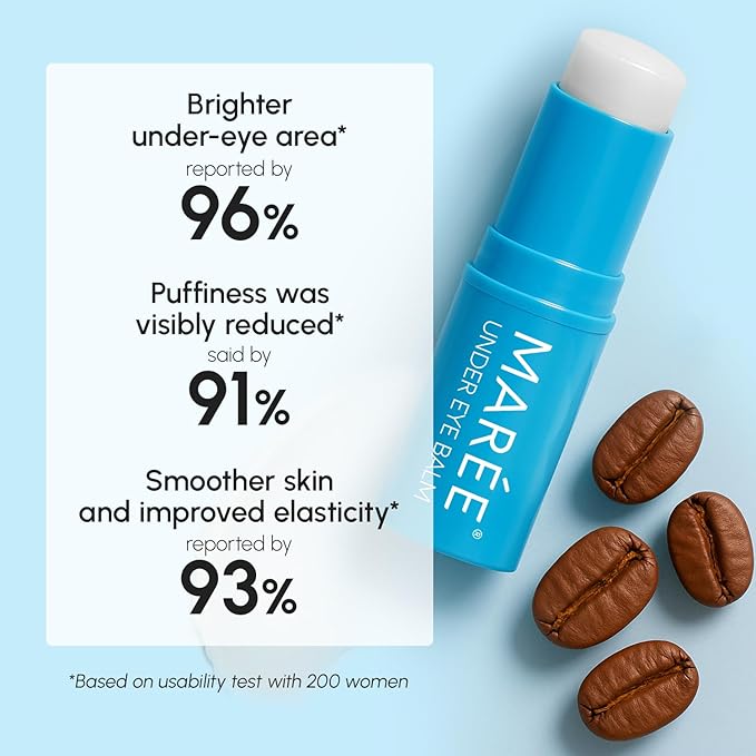MAREE Under Eye Balm Stick Hydrating – 2 PACK Retinol Caffeine Under Eye Brightener Stick for Older Women – Collagen Undereye Cream for Dark Circles & Wrinkles – Skin Care Treatment Moisturizer