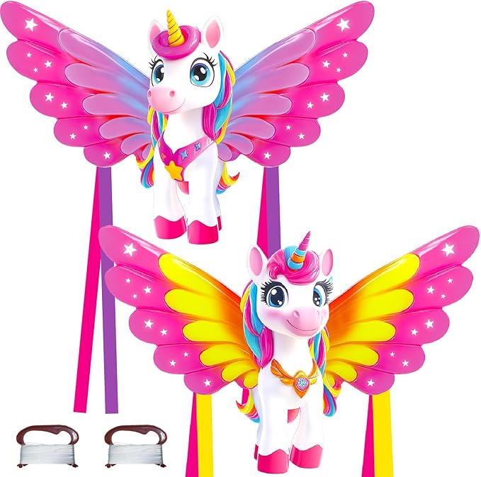 TOY Life 48.4'' Giant Girls Kites Easy to Fly for Kids Adults with 328.1 FT String, Beach Kite Outdoor Game Outside Toys Activity, Toys for Girls, Gift for Girls Ages 4-8