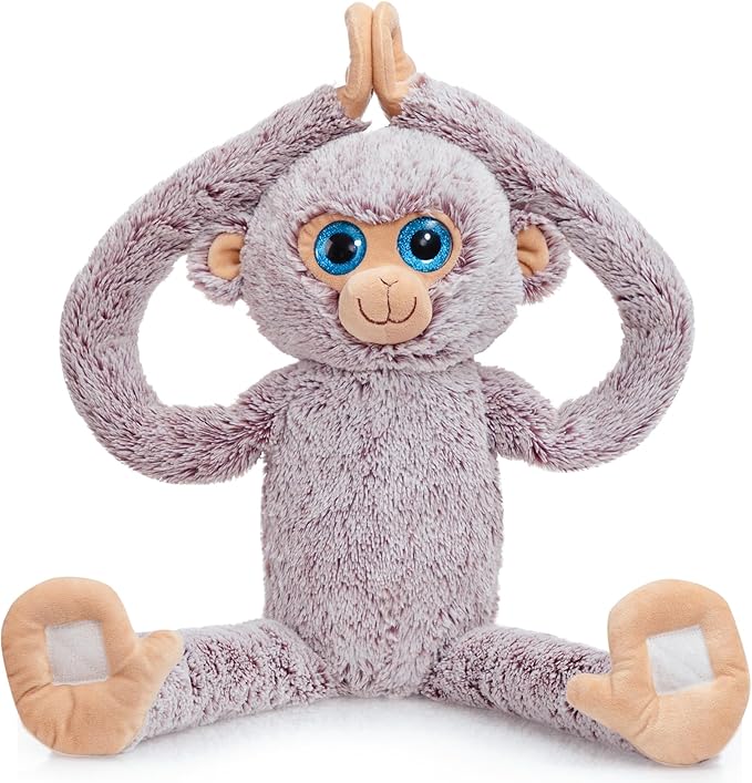 Hanging Monkey Plush Toy Cute Stuffed Animal Gift for Kids Grandchildren Friends Family Gray 27 inch