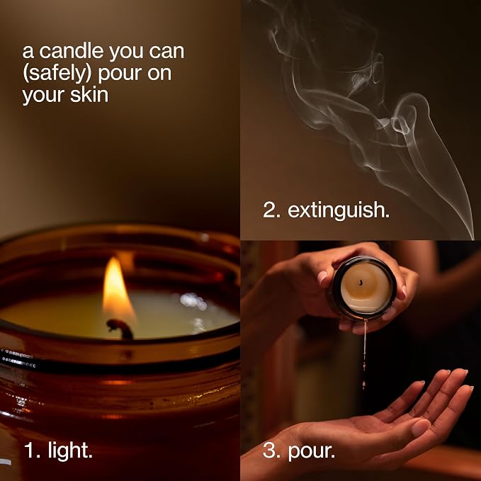 Maude Burn, Corner Office (No. 1) - Hydrating + Skin-Softening Soybean + Jojoba Oil Massage Candle - Soothing Massage Oil, Notes of Amber, Lemongrass + Tonka Bean - Relaxing Self Care Gifts (4 oz)