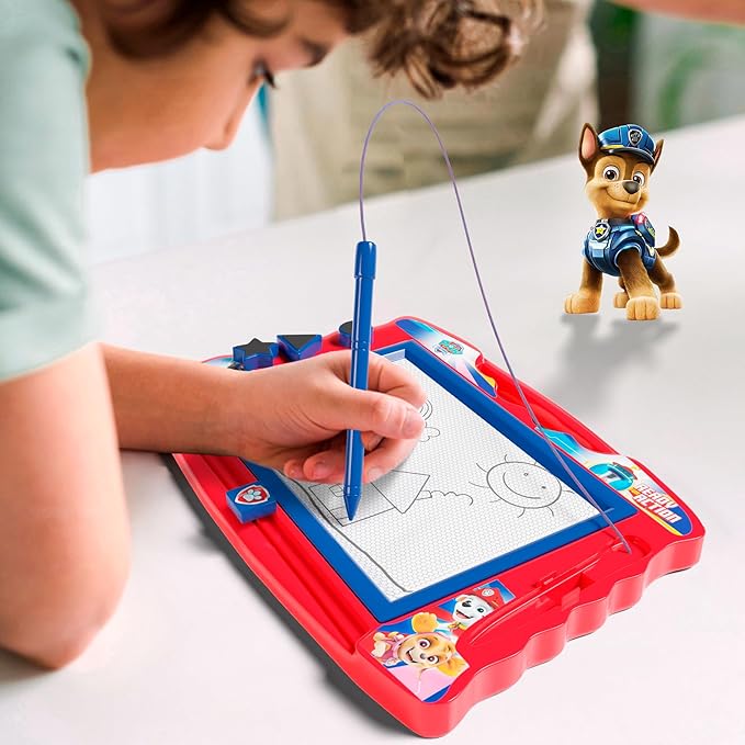 Lollipop PAW Patrol Magnetic Drawing Board with Stylus and 3 Stamps, for Boys or Girls (Blue)…