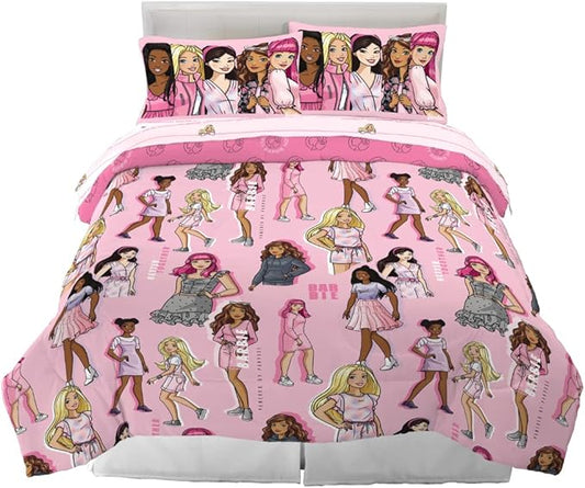 Franco Barbie Barbicore Bedding Super Soft Comforter and Sheet Set with Sham, 7 Piece Queen Size, (Official Licensed Product)
