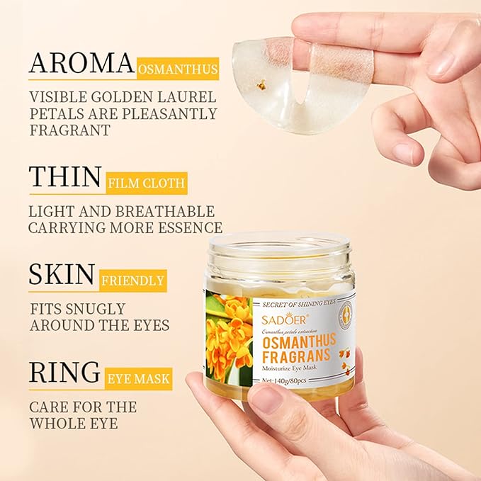Eye Mask, Under Eye Patches 30 Pairs- Dark Circles, Puffy Eyes Treatments–Reduce Wrinkles and Fine Lines, Hydrating and Anti-Wrinkle Effect Under-Eye Patches with Hyaluronic Acid and Collagen (Osmanthus Fragrans)