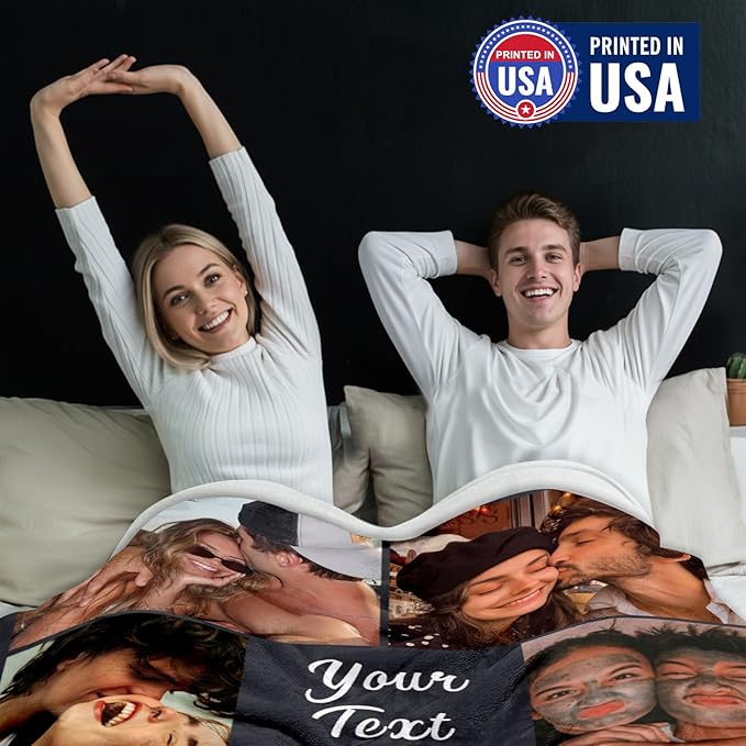 Yofair Ships Next Day, Custom Blanket with Picture Wedding Anniversary Valentines Day Gifts for Him Her Personalized Photo Blankets I Love You Couple Gift for Women Boyfriend Girlfriend Wife Husband