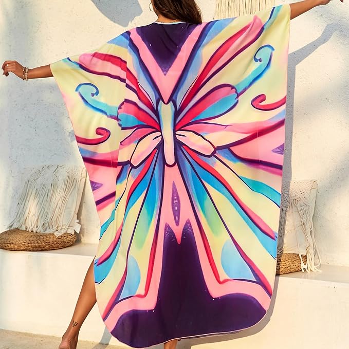 SXMURP Moomoo Dresses for Women, Caftan Dresses for Women Tropical Hawaiian Cotton Cover Ups Bathing Suit Loungewear Swimsuit