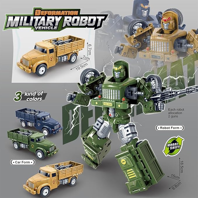 Yellow Children's Toy Transform Robot Alloy Truck Deformation Robot Inertia Sliding Alloy car Model Action Fiqure Toy