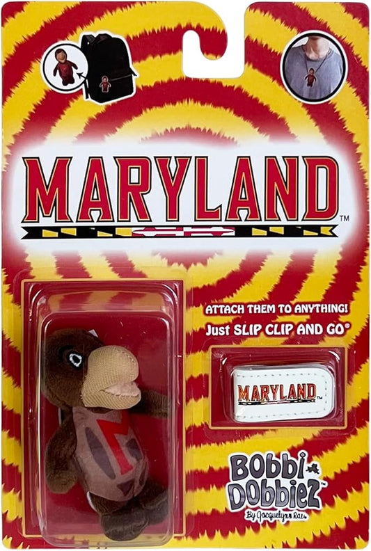 Bobbi-Dobbiez Attachable Plushie University of Maryland Testudo Mascot – Attaches to Backpacks, Bags, Shoes, Water Bottles, and More