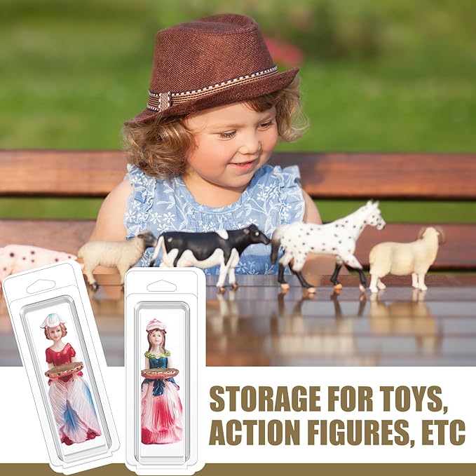 Wesiti 100 Pcs Plastic Blister Clamshell Protective Case Action Figure Display Protective Case for Action Figure Prevent Scratches PET Protector