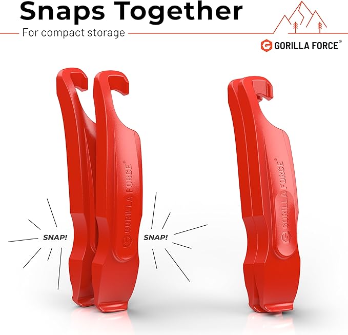 Gorilla Force Ultra Strong Bike Tire Levers | 4 Pack | Lava Red