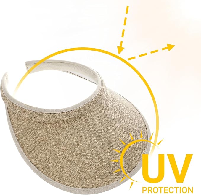 4Pcs Slip On Sun Visor Hats for Women UV Protection, Clip On Wide Brim Golf Visors for Summer Sports Travel Outdoor Activity