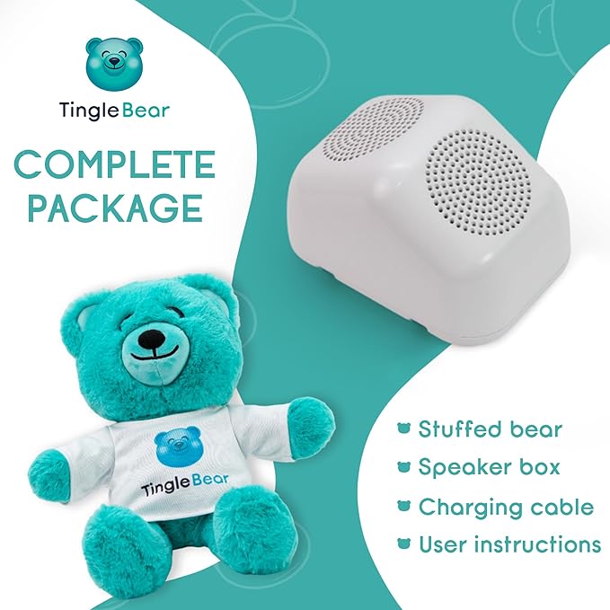 The Original ASMR Teddy Bear - Super Soft Stuffed Toy & Relaxation Aid for Kids & Adults - Teddy Bear with Bluetooth Speaker to Play Any Sound or Music