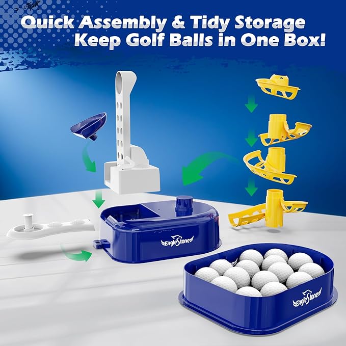 EagleStone Toddler Golf Set with Foot Pedal Launcher, Kids Golf Toy for Ages 3-8, Includes Adjustable Golf Club, 15 Balls & Golf Cart, Indoor&Outdoor Sports Gift for Boys and Girls