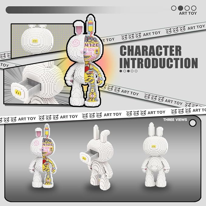 DAHONPA Animal Mechanical Rabbit Micro Building Blocks Set with Drawer（8000PCS）, Personalized Decoration, Gift for Adults and Kids