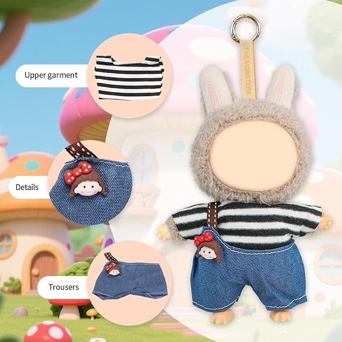 Coolcandy 17cm Doll Clothes for Doll, Fashionable Dolls Outfit with Accessories Suit, Stylish Adorable Dolls Clothes Set, Soft Fabric, Detailed Stitching(Doll Not Included)