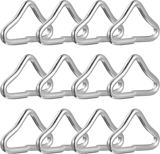 Trampoline Replacement Mteal Triangle Buckle, 20pcs Stainless Steel V-Rings Hooks Universal Triangle Buckle or Safer Jumping Bed Repair, Trampoline Accessories for Webbing Backpack Handbag DIY Kit