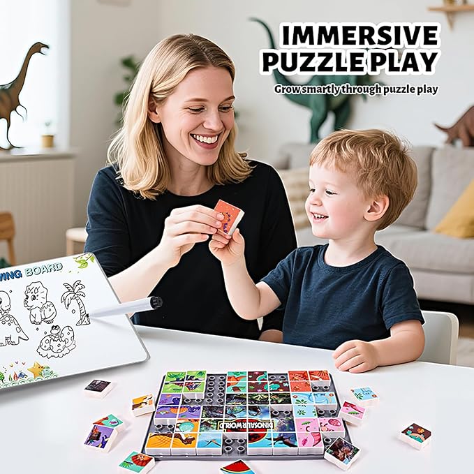 Anzikfoy 48 Piece Puzzles Toys for Kids Ages 3-5, 2 in 1 Animals Theme Jigsaw Puzzles, Preschool Educational Brain Teaser Toys for Boys and Girls 3-6 Years Old.