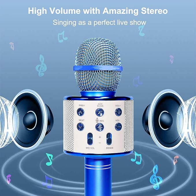 Karaoke Micorphones for Kids Wireless Bluetooth Karaoke Machine for Child Musical Toys Micorphones for Girls Boys Children Birthday Party Home KTV Thanksgiving Kids Gifts