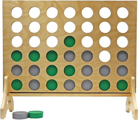 Tailgating Pros Premium Giant Four in a Row with Carrying Case - Jumbo Oversized Outdoor Yard Game - Connect Multiple Pucks in a Row to Win - Many Puck Colors Available!
