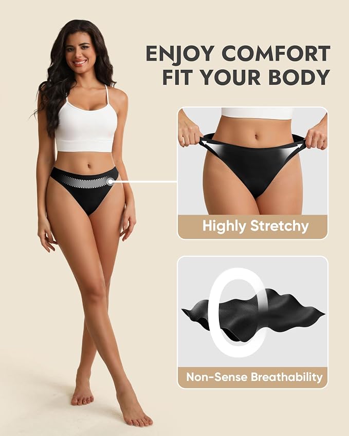 Camel Proof Underwear for Women Seamless Thongs with Camel Concealer Toe No Show Yoga Bikini Workout Panties
