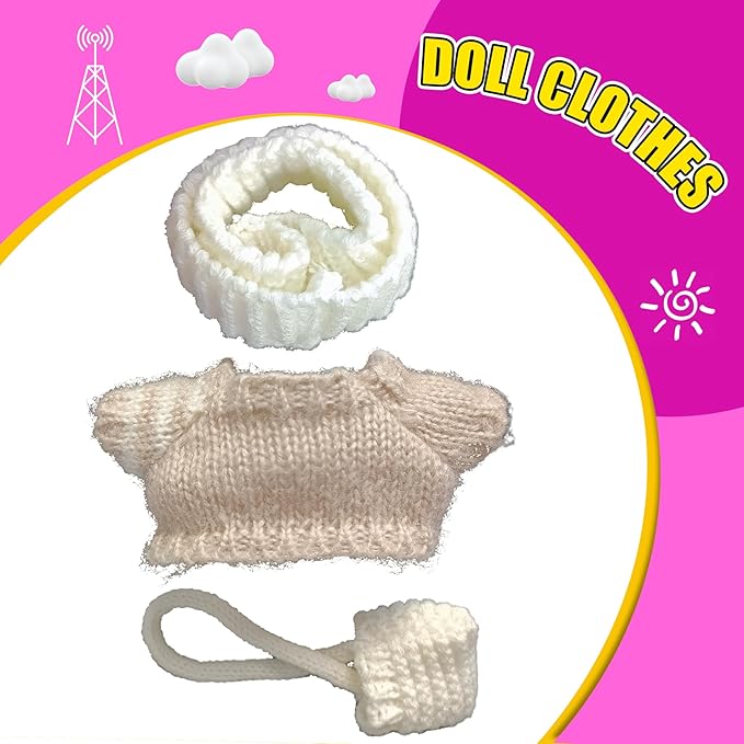 Fits 5.9-6.7 in for Clothes Doll Accessories Suit (NO Doll) Stylish Cute Clothes for Dress up Unique Style Universal Trendy Toy (P03)