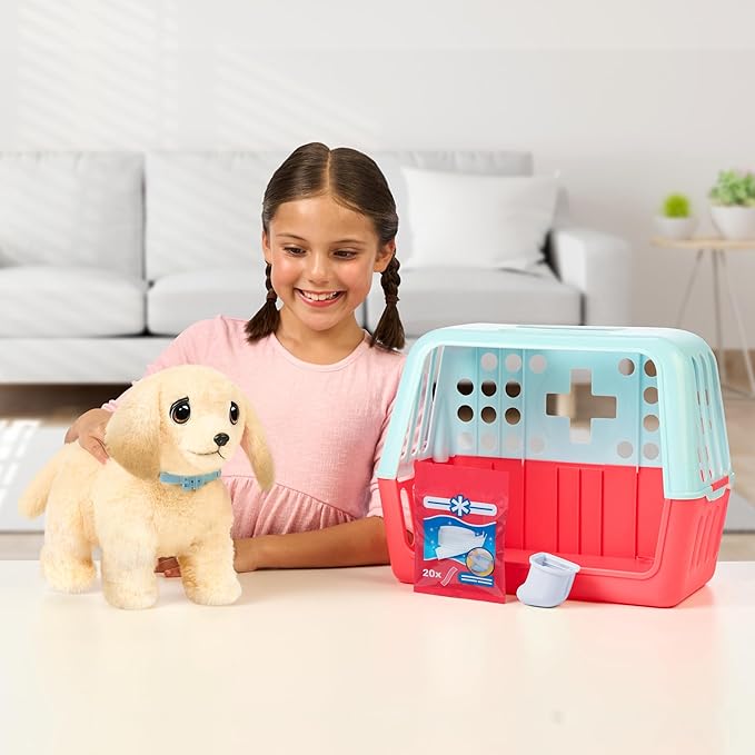 Little Live Pets Ouchies Cooper The Retriever Puppy, 50+ Sounds, Limping to Walking Puppy Toy with Vet Carrier, Interactive Toy Dog for Kids Ages 5+