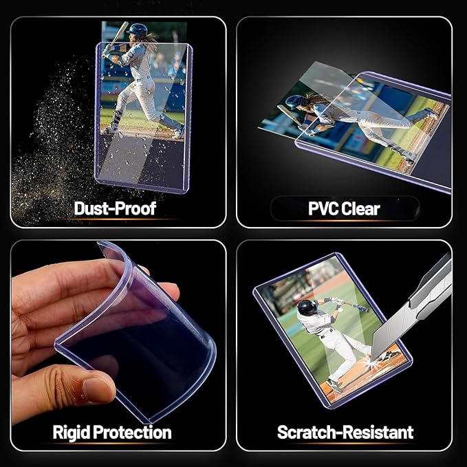600 Toploads for Cards & 600 Penny Sleeves 35PT Hard Plastic Card Holders 3x4 Baseball Card Protectors for TCG Sports Football Collectible Cards