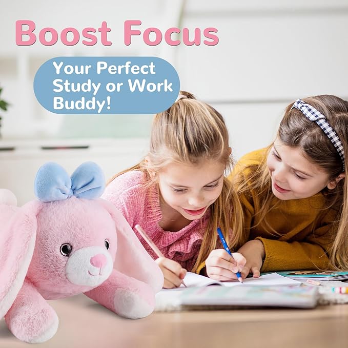 meowtastic Easter Bunny Weighted Stuffed Animals - Easter Rabbit Stuffed Animals, Small Bunny Weighted Plush Pillow - Cute Plush Toys Gifts for Kids & Adults (12" 1.0 lbs)