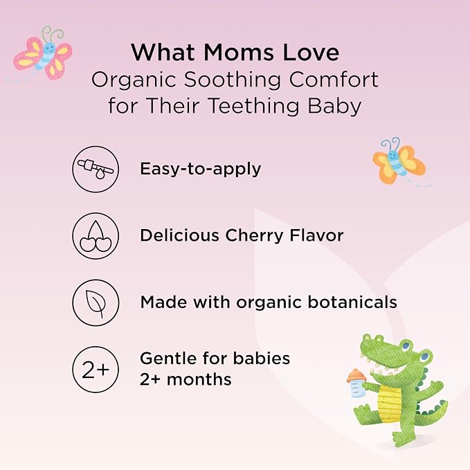 Hyland's Daytime Baby Drops - 1 oz, Organic Cherry Flavor - Soothing Oral Discomfort Relief Drops for Teething Babies