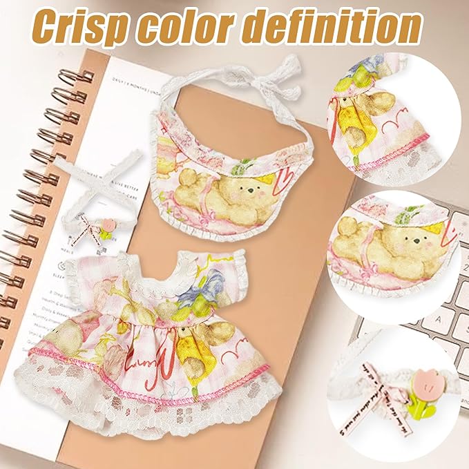 17cm Dolls Clothes,6.7 Inches Cute Doll Clothes Set,Doll Accessories for Collectors,Dress Up Doll Clothing Set Replacement Fashion Outfit Collection(NO Dolls) (Style 3)