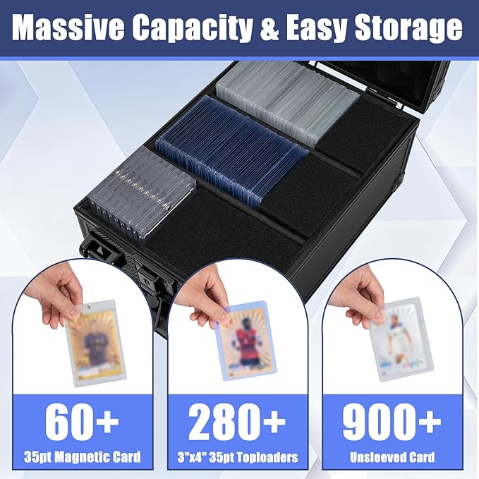 Toploader Storage Box for 3" x 4" 35pt Rigid Card，Top Loader Cards Hard Carrying Case ，Sports Card Storage Boxes for Trading Cards, Top Loaders Holder (Holds 280+ Toploaders)