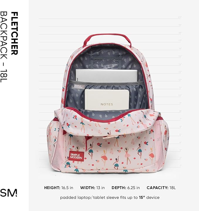 Simple Modern Large Peanuts Kids Backpack for School Girls and Boys | Elementary Backpack for Teen | Fletcher Collection | Kids - 16" tall | Snoopy & Woodstock