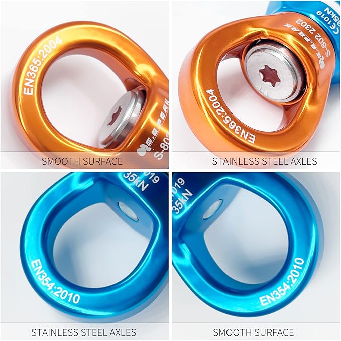 35kN Swing Swivel, CE Certified 360°Rotational Device, Silent Hanging Accessory for Tree Swing, Aerial Dance