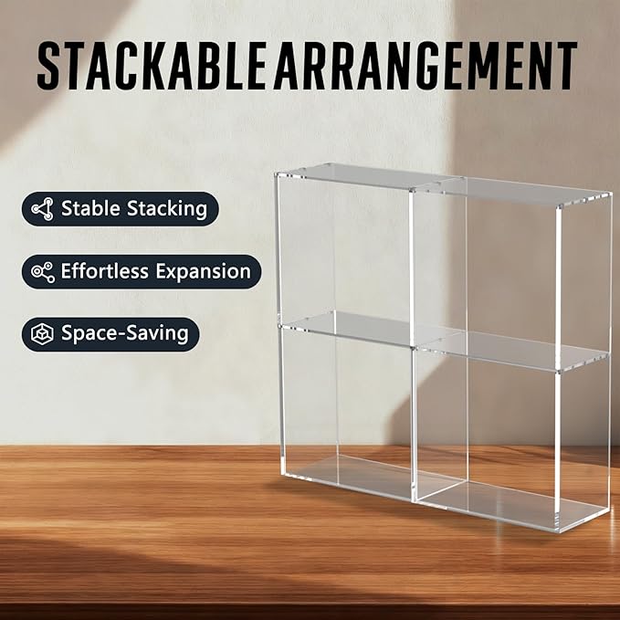 Acrylic ETB Protector Case Magnetic Ultra Thick 8mm + 5mm Elite Trainer Box Acrylic Display Case Stackable Hard Compatible with PKMN Elite Trainer Boxes with Strong Magnets Easy Top Loading