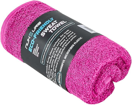 NUKURA 12” x 40” Gym Sweat Towel, 450 GSM, 100% Cotton, High Absorbency, Extra Soft & Quick Dry Workout, Yoga, Pickleball, Padel, Fitness Towel – Pink